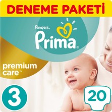 Prima Bebek Bezi Premium Care 3 Beden Midi Tekli Paket 20 Adet