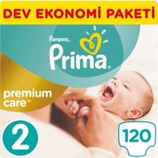 Prima Bebek Bezi Premium Care 2 Beden Mini Dev Ekonomi Paketi 120 Adet