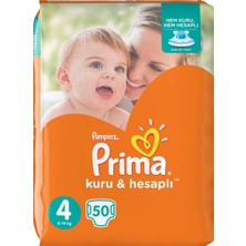 Prima Bebek Bezi Kuru ve Hesaplı 4 Beden 50 Adet Maxi Mega Paket
