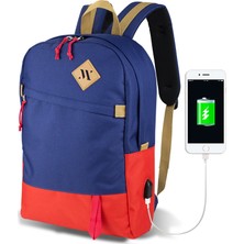 My Valice Smart Bag FREEDOM Usb Şarj Girişli Akıllı Sırt Çantası Lacivert-Kırmızı