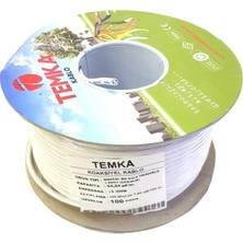 Temka Rg6U4 Trishield Çift Folyo Anten Kablosu 100 Metre