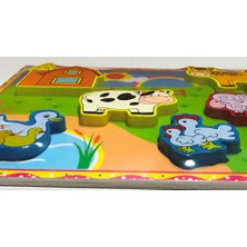 Wooden Toys Renkli 12 Parça Balıklar Kalın Ahşap Puzzle (30x23 cm)