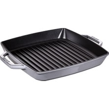 Staub 405116840 Döküm Çift Kulplu Izgara Tava Grafit Gri 28 cm