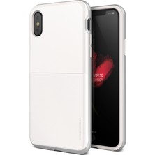 VRS iPhone X High Pro Shield Kılıf White with Silver