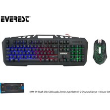 Everest KMX-99 Gökkuşağı Zemin Aydınlatmalı Oyuncu Klavye + Mouse