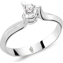 Harem Altın 14 Ayar Altın 0.25 Ct Pırlanta Tektaş Yüzük Rm-10046