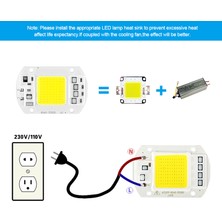 Robotekno Power Led COB Led 50W 220V AC Projektör Çip - Beyaz Işık