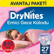 Huggies DryNites Kız Emici Gece Külodu 8-15 Yaş 27 Adet