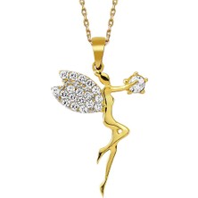 Lilarote Su Perisi Kızı Taşlı 14 Ayar Altın Kolye