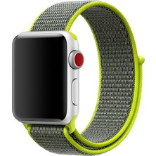 Case 4U Apple Watch Seri 7/6/SE/5/4 Neon Sarıi Spor Loop Kordon - 45mm 44mm 42mm Uyumlu