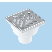 Visam 10*10 Paslanmaz Çelik Çerçeveli Yer Sifonu Q50 Alttan