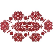 Diva home Amerikan Keçe Servis Takımı 19 Parça Bordo