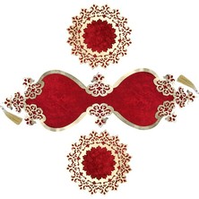 Diva home OSMANLI KADİFE DERİ 3 PARÇA RUNNER SET