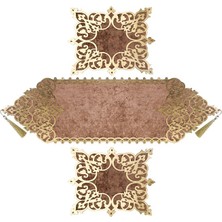 Diva home OSMANLI KADİFE DERİ 3 PARÇA LUX RUNNER SET