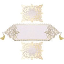 Diva home OSMANLI KADİFE DERİ 3 PARÇA LUX RUNNER SET