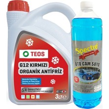 Teos -40° Organik Kırmızı Antifriz 3 Lt + 1 Lt Cam Suyu