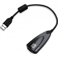 Qty Usb 2.0 Virtual 7.1 Siyah Kablolu Ses Kartı 5Hv2 Destekli Çevirici