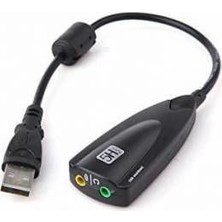 Qty Usb 2.0 Virtual 7.1 Siyah Kablolu Ses Kartı 5Hv2 Destekli Çevirici