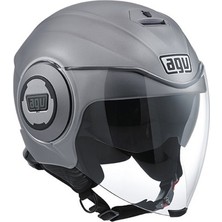 Agv Fluid Solid Mat Gri Yarım Açık Kask