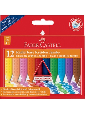 Faber-Castell Mum Boya 12 Renk Grip Jumbo Ergonomik Tasarım ile Çocuklar İçin