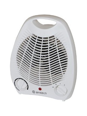 Simtech 2000W Fanlı Isıtıcı – Ayarlanabilir Isı Kontrolü ve Devrilme Emniyeti, Ofis ve Şantiye Kullanımına Uygun, Beyaz