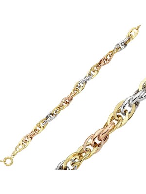 Bilezikhane Hallow Bileklik Üç Renk 10.00 Gram 14 Ayar Altın