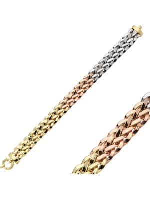 Bilezikhane Hallow Bileklik Üç Renk 17.50 Gram 14 Ayar Altın