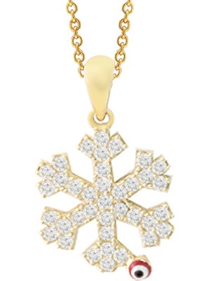 Altınsepeti Nazar Boncuklu Altın Kartanesi Kolye As157Kl