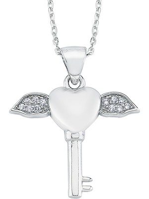 Altınsepeti Gümüş Melek Kalp Anahtarı Kolye G654Kl