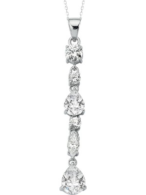 Altınsepeti Gümüş Damla Ve Markiz Taşlı Dekolte Kolye G645Kl