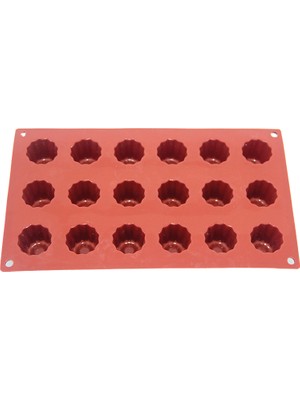 Globy Silikon Çiçek Desenli Muffin Kalıbı 18'li