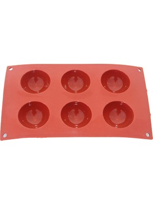 Globy  Silikon Yuvarlak Muffin Kalıbı 6'lı