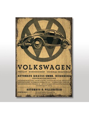 Cakasepetim Ahşap Tablo Volkswagen Afiş 25x35 Cm