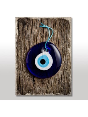 Cakasepetim Ahşap Tablo Nazar Boncuğu 25x35 Cm