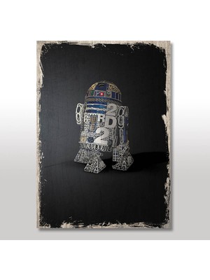 Cakasepetim Ahşap Tablo R2D2 Star Wars 25x35 Cm