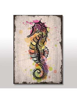 Tablomega Ahşap Tablo Retro Denizatı 35x50 Cm