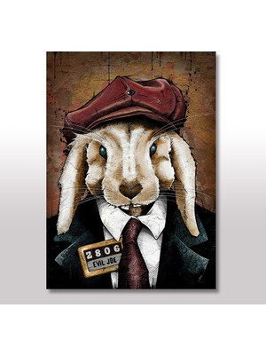 Cakasepetim Ahşap Tablo Evil Joe Kötü Tavşan 35x50 Cm