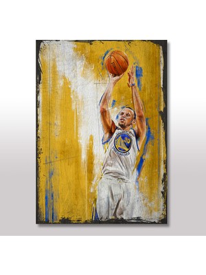 Cakasepetim Ahşap Tablo Stephen Curry Nba 35x50 Cm