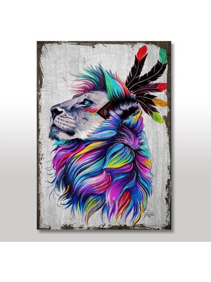 Cakasepetim Ahşap Tablo Kızıldereli Aslan 35x50 Cm
