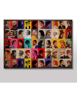 Cakasepetim Ahşap Tablo Tarantino Clint Eastwood Jim Carrey Film Karakterleri 25x35 Cm