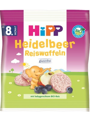 HiPP Organik Yabanmersinli Pirinçli Bebek Bisküvisi 30 gr 6 - 9 Ay İçin Meyve İçerikli Atıştırmalık