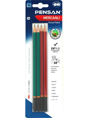 Pensan Mercanlı Kurşun Kalem 4Lü Blıster