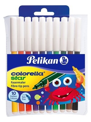 Pelikan C 302 Colorella Star 12 Renk Keçeli Kalem Seti Uzun Yazma Kapasitesi ile
