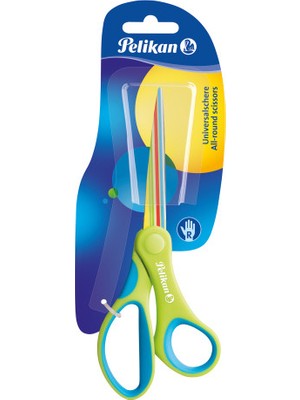 Pelikan Renkli Makas Ergonomik Tutuş 1 Adet Paslanmaz Ölçüler ile Kırtasiye Ürünleri