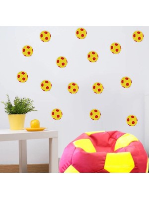 Decolight Sarı Kırmızı Futbol Topu Sticker