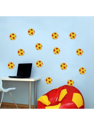 Decolight Sarı Kırmızı Futbol Topu Sticker