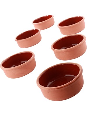 Avanos Toprak Güveç Kasesi 6 Adet Fırın Sütlaç Kasesi