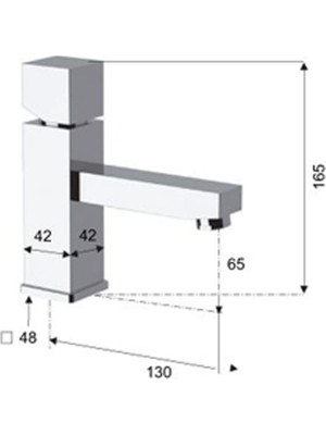 Remer Rubinetterie SQ3 Tek Deliklili Lavabo Bataryası