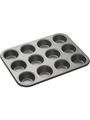 Vino Teflon Yapışmaz Büyük Muffin Kek Kalıbı 12'li 2x7 cm Kolay Çıkarma Özelliği ile