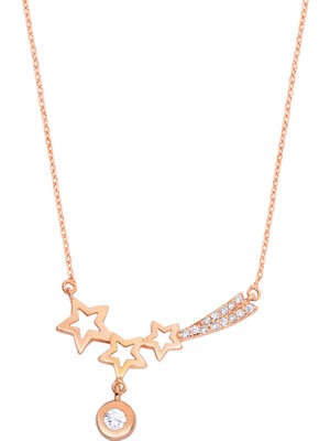 Harem Altın Biela Kuyruklu Yıldız Rose Gümüş Kolye - Gms15